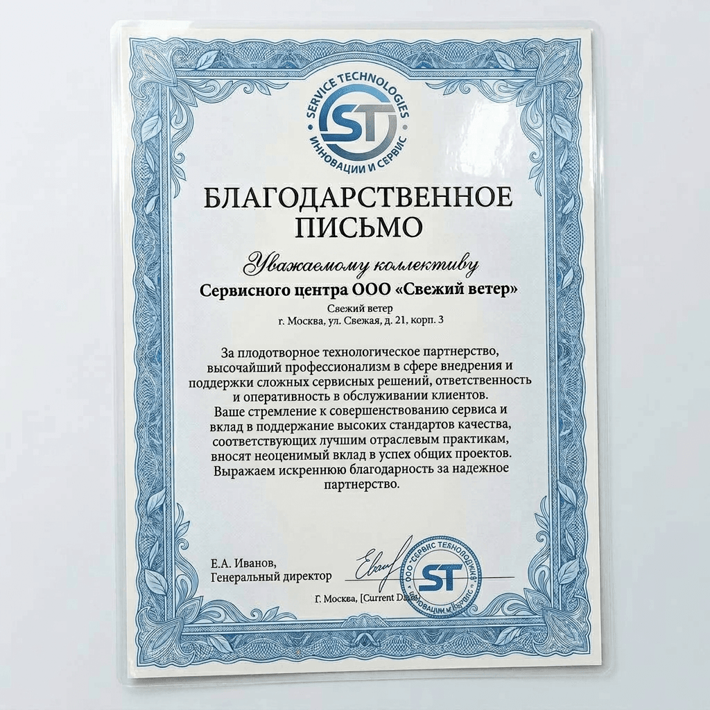 Благодарность от Maunfeld Technologies